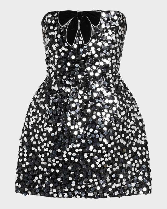 Maraya Sequined Strapless Mini Dress